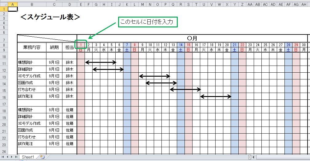 21 機械設計 スケジュール管理表をエクセルで作ってみた Excelシートのダウンロードあり 好きな事で生きていく